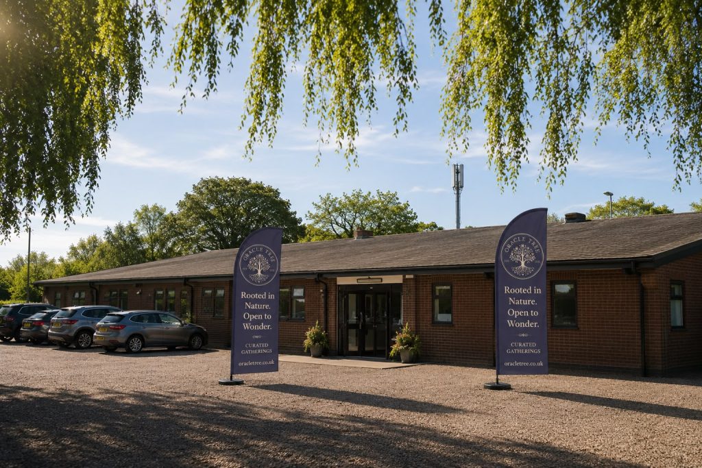 Oracle Tree venue with branded welcome banners